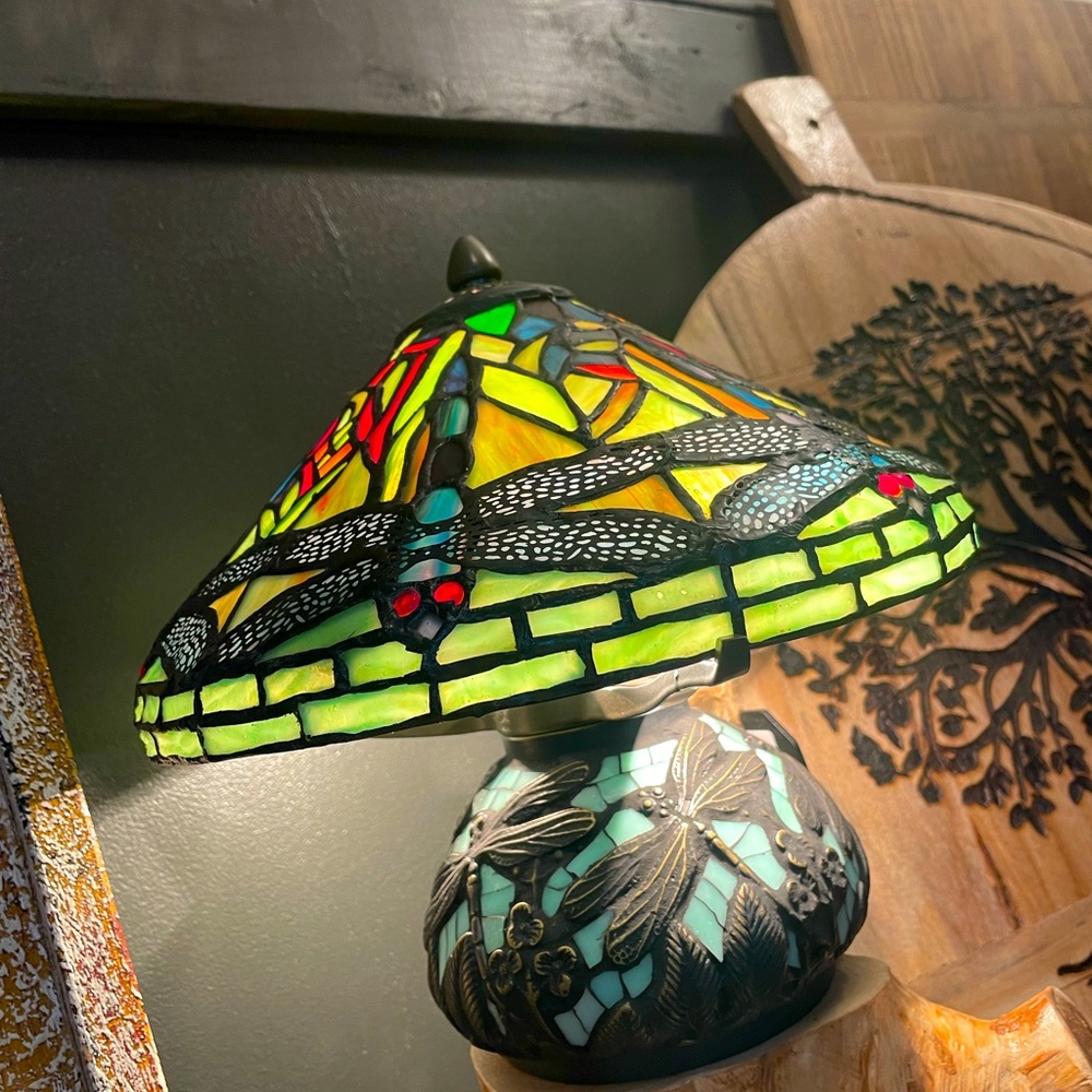 Stained Glass Lamp - beautiful 10.5” - all measurements, included in photos